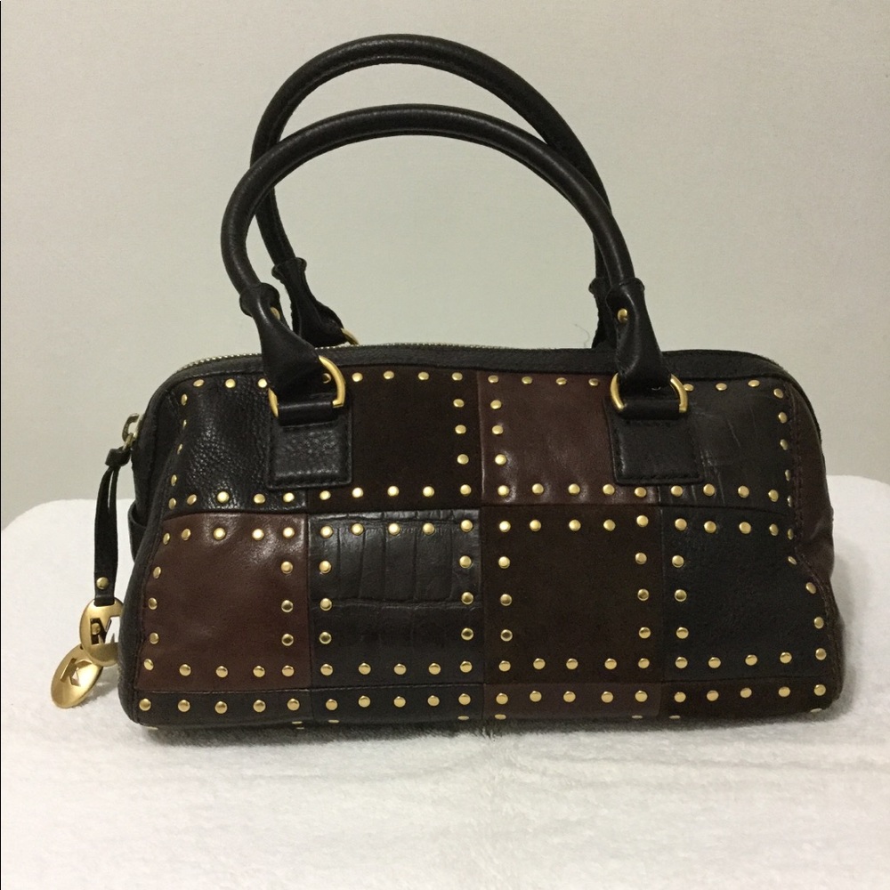 Michael Kors gold studded satchel purse